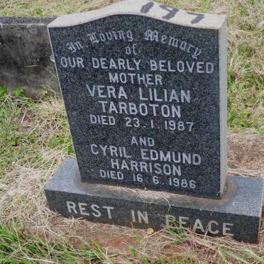 TARBOTON Vera Lilian -1987 :: HARRISON Cyril Edmund -1986