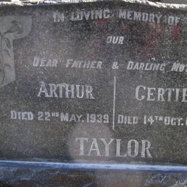 TAYLOR Arthur -1939 &amp; Gertie -1959