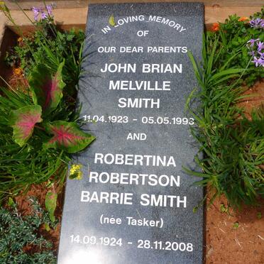 SMITH John Brian Melville 1923-1993 &amp; Robertina Robertson Barrie TASKER 1924-2008