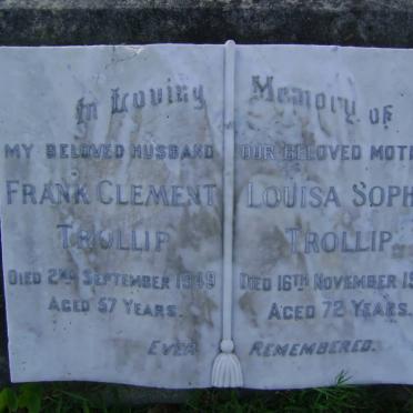 TROLLIP Frank Clement -1949 &amp; Louisa Sophie -1970