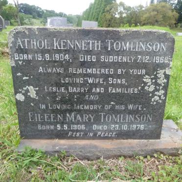 TOMLINSON Athol Kenneth 1904-1968 &amp; Eileen Mary 1906-1976