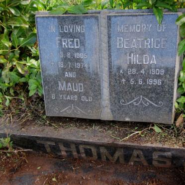 THOMAS Fred 1905-1974 &amp; Beatrice Hilda 1909-1996 ::THOMAS Beatrice  Maud -1935