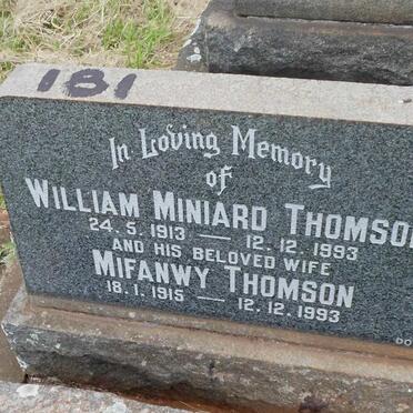 THOMSON William Miniard 1913-1993 &amp; Mifanwy 1915-1993