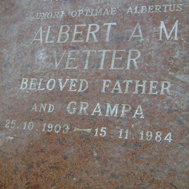 VETTER Albert A. M. 1903-1984 &amp; Valerie Maria WERNER 1909-1978 :: TONETTI-VINE Brigitte Anne 1969-1997