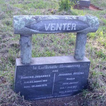 VENTER Barend Johannes 1910-1970 &amp; Johanna Helena nee JACOBZ 1913-1966