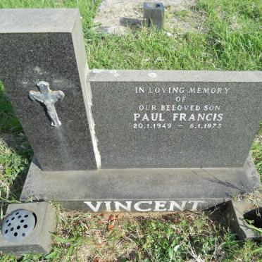 VINCENT Paul Francis 1949-1973