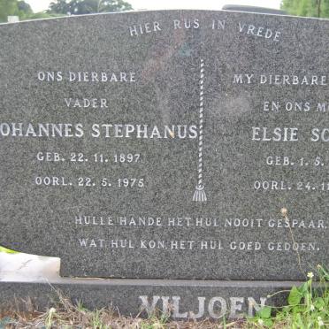 VILJOEN Johannes Stephanus 1897-1975 &amp; Elsie Sophia 1908-1974
