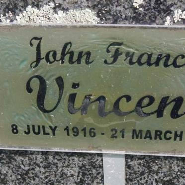 VINCENT John Francis 1916-2010