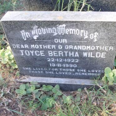 WILDE Joyce Bertha 1922-1990