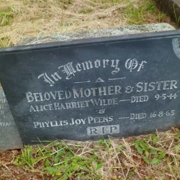 WILDE Alice Harriet -1944 :: PEENS Phyllis Joy -1965