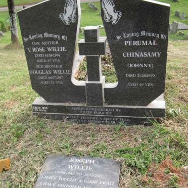 WILLIE V. Rose -1974 :: WILLIE Douglas -1987 :: CHINASAMY Perumal -1990 :: WILLIE Joseph 1948-2011