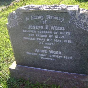 WOOD Joseph D. -1951 &amp; Alice -1970
