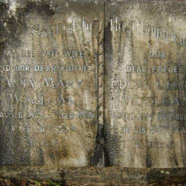 WOOLGAR Edgar George -1958 &amp; Anna Mary -1956
