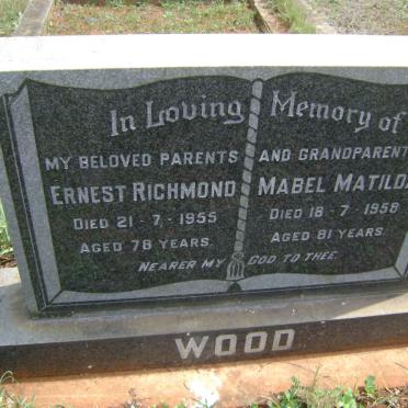 WOOD Ernest Richmond -1955 &amp; Mabel Matilda -1958
