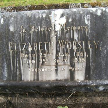 WORSLEY Elizabeth 1851-1935