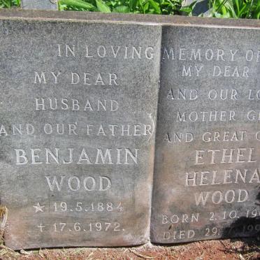 WOOD Benjamin 1884-1972 &amp; Ethel Helena 1905-1990