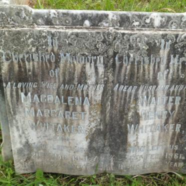 WHITAKER Walter Henry -1961 &amp; Magdalena Margaret -1941 