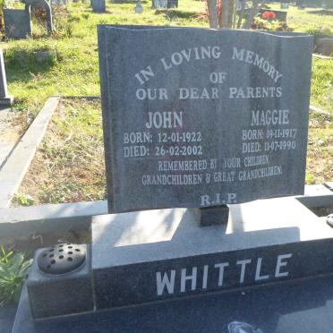 WHITTLE John 1922-2002 &amp; Maggie 1917-1990