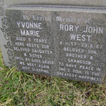 WEST Rory John 1957-1987 :: WEST Yvonne Marie