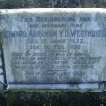 WESTHUIZEN Edward Abraham, v.d. 1932-1950