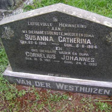 WESTHUIZEN Cornelius Johannes, van der 1911-1990 &amp; Susanna Catherina 1915-1984