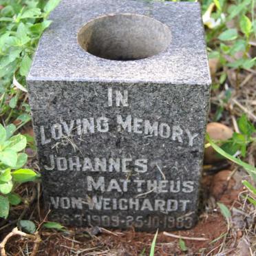 WEICHARDT Johannes Mattheus, von 1909-1983