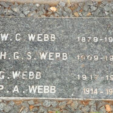 WEBB W.C. 1879-1964 :: WEBB H.G.S. 1909-1970 :: WEBB G. 1917-1987 :: WEBB P.A. 1914-1990
