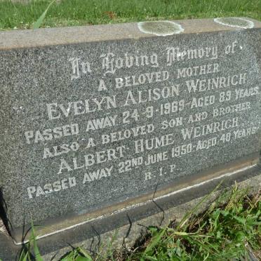 WEINRICH Evelyn Alison -1969 :: Albert Hume -1950