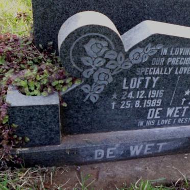 WET Lofty, de 1916-1989 &amp; Fay 1928-1994