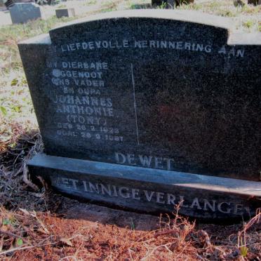 WET Johannes Anthonie, de 1923-1981