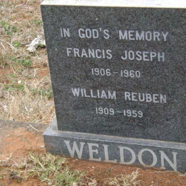 WELDON Francis Joseph 1906-1960 :: WELDON William Reuben 1909-1959