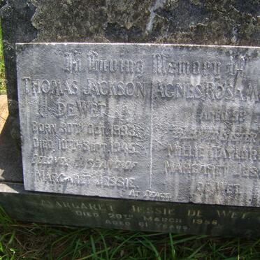 WET Thomas Jackson, de 1893-1945 &amp; Margaret Jessie -1956 :: MOORE Agnes Rosa