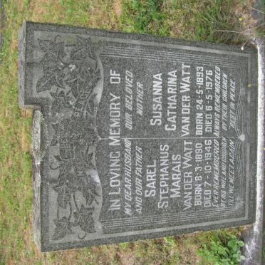 WATT Sarel Stephanus Marais, van der 1890-1946 &amp; Susanna Catharina 1893-1976