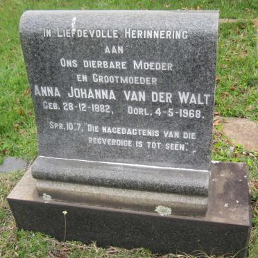 WALT Anna Johanna, van der 1882-1968