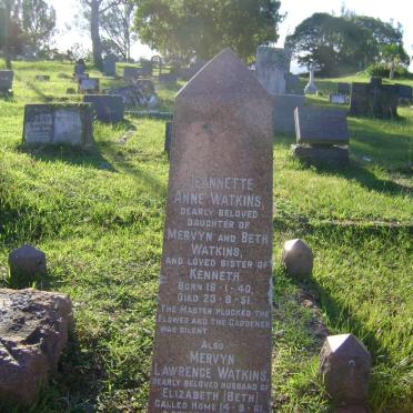 WATKINS Mervyn Lawrence -1961 &amp; Elizabeth LOWRY 1907-1987 :: WATKINS Jeannette Anne 1940-1951