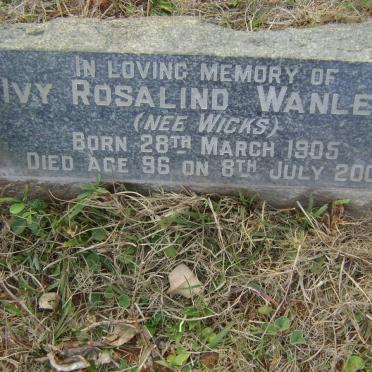 WANLESS Ivy Rosalind nee WICKS 1905-2001