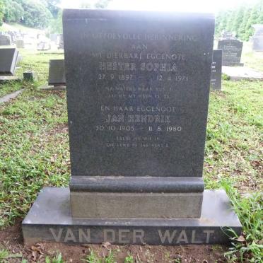 WALT Jan Hendrik, van der 1905-1980 &amp; Hester Sophia 1897-1971