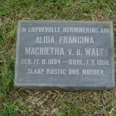 WALT Magrietha, v.d. 1894-1958