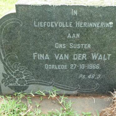 WALT Fina, van der -1966