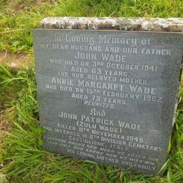 WADE John -1941 &amp; Annie Margaret -1962 :: WADE John Patrick -1945