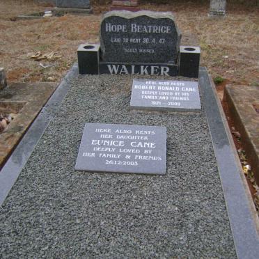 WALKER Hope Beatrice -1947 :: CANE Robert Ronald 1921-2009 :: CANE Eunice -2003