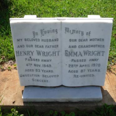 WRIGHT Henry -1949 &amp; Emma -1970