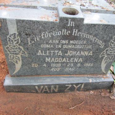 ZYL Aletta Johanna Magdalena, van 1908-1985