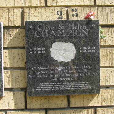 CHAMPION Clive 1927-1997 &amp; Helen 1930-2001