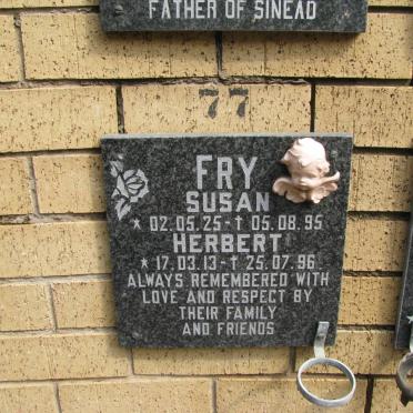 FRY Herbert 1913-1996 &amp; Susan 1925-1995
