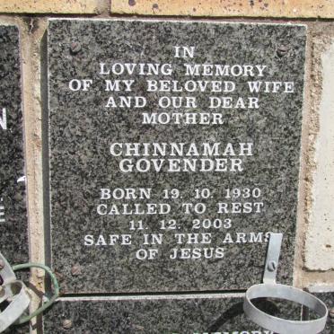 GOVENDER Chinnamah 1930-2003