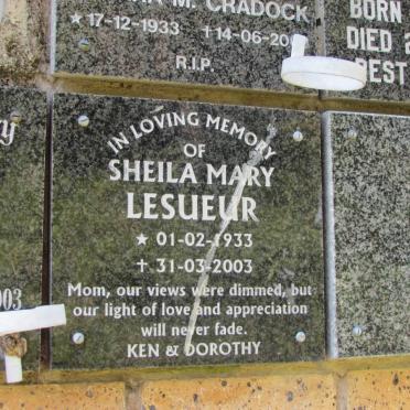 LESUEUR Sheila Mary 1933-2003