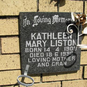 LISTON Kathleen Mary 1909-1996
