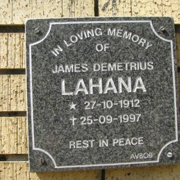 LAHANA James Demetrius 1912-1997