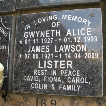 LISTER James Lawson 1921-2009 &amp; Gwyneth Alice 1927-1999